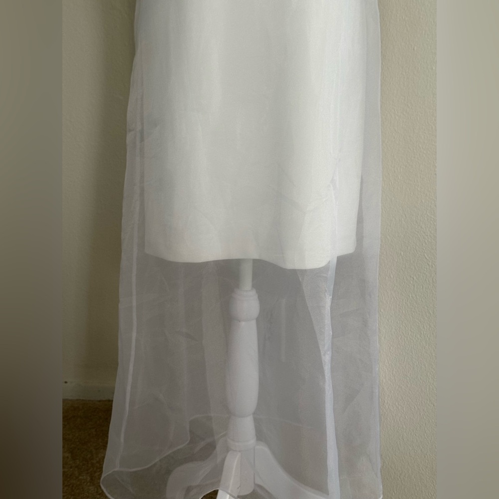 Kenneth Cole Women's Sheer-Overlay White Midi Dress - Picture 10 of 10